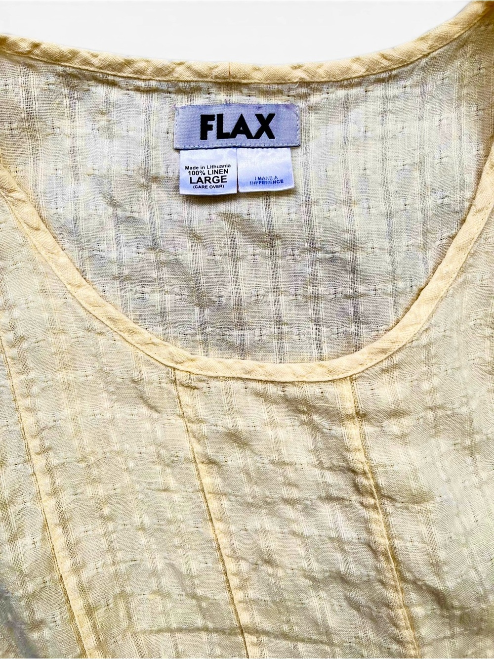 Vintage FLAX 100% Linen Two Piece Set | Buttercream Yellow | Sizes L/M EUC - Picture 4 of 8